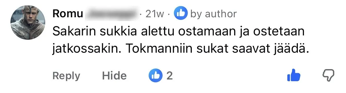 Romu: Sakarin sukkia alettu ostamaan ja ostetaan jatkossakin