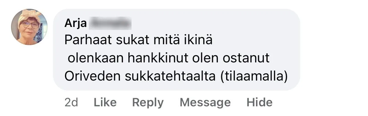 Arja: parhaat sukat mitä olen ikinä hankkinut