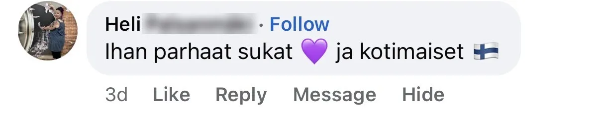 Heli: ihan parhaat sukat ja kotimaiset