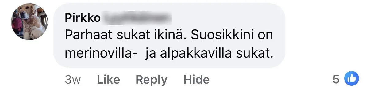 Pirkko: parhaat sukat ikinä, suosikkini merinovilla- ja alpakkasukat